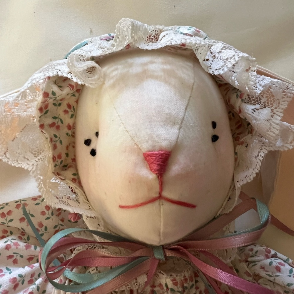 Heirloom quality handcrafted stuffed baby rabbit